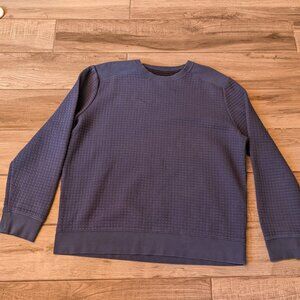 Banana Republic Men’s Waffle Knit Crewneck Sweatshirt Navy Blue XL Cotton Blend